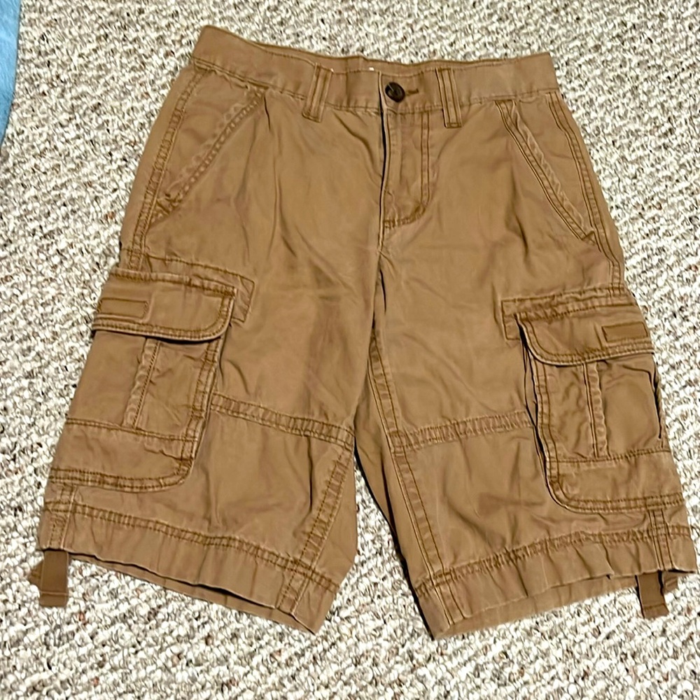 Urban Pipeline Cargo Shorts Knee Length Drawstring Size 28 Dark Tan